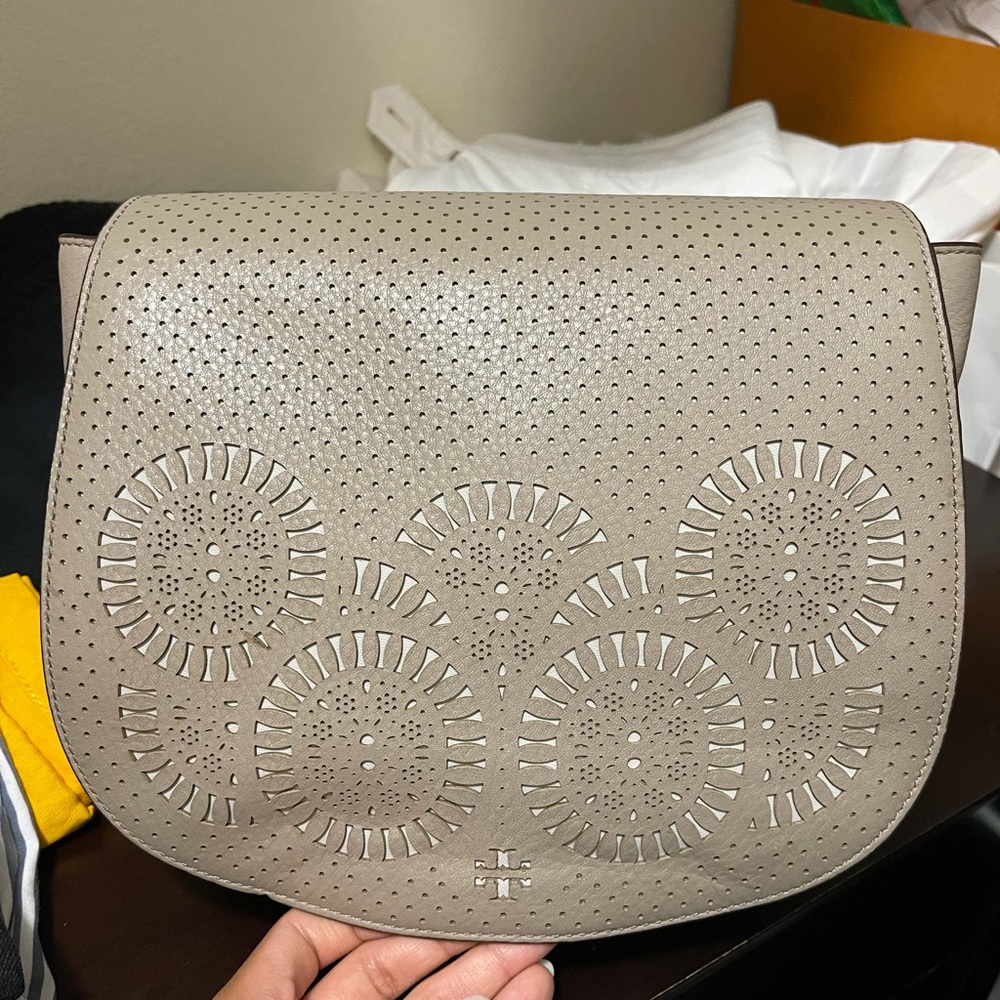 Tory Burch Geometric Cutout Handbag